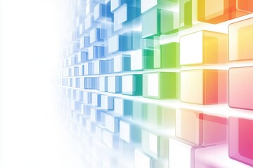 Poster - Colorful abstract background with 3D cubes creating a gradient effect and depth perception