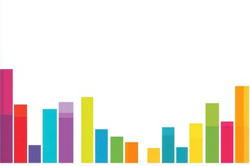 Poster - Colorful abstract bars representing data visualization with a white background