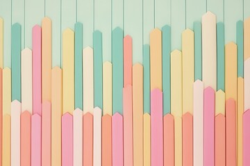 Poster - Colorful abstract wall design with pastel geometric shapes creating a vibrant backdrop