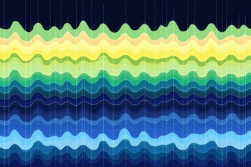 Poster - Colorful abstract wave patterns representing sound frequencies in a digital background