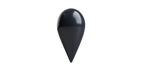 Poster - 3D Black Map Pin Icon. Symbol Of Location And Navigation In Digital Mapping Isolated On Transparent Background