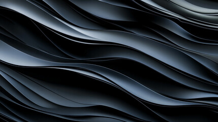 Poster - Dark gray, wavy abstract texture, creating a smooth, flowing design, showcasing elegance and sophistication, ideal for modern backgrounds