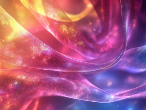 Neon fold of shimmers, hazy twist background