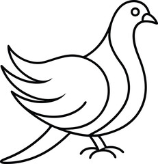 Wall Mural - artistic line drawing of a fantail pigeon in minimalist continuous style perfect for elegant bird il