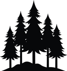 Wall Mural - detailed pine tree silhouettes in vector format ideal for nature inspired projects landscape artwork