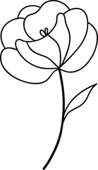 Wall Mural - elegant poppy flower in continuous line art showing delicate petal details ideal for floral designs 