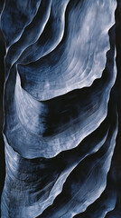 Poster - Abstract image of dark blue, textured waves, creating a dynamic and flowing visual. Represents depth, movement, and mystery, suitable for design backgrounds