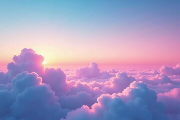 Wall Mural - subtle gradient sky, clouds seamlessly looping, soft, loop