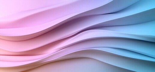 Leinwandbilder - Fluid Pastel Gradient Waves Backdrop with Subtle Light and Shadow Effects