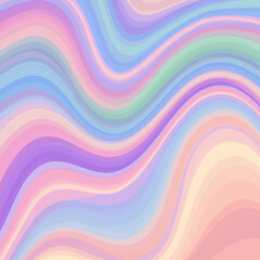 Poster - Abstract pastel wavy stripes background with a flowing design in soft, dreamy colors