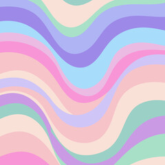 Poster - Pastel colored wavy lines background with an abstract design for modern graphic design purposes.