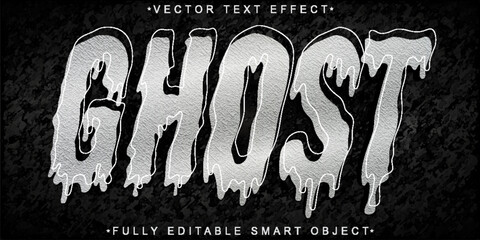 Poster - Horror Dripping Ghost Vector Fully Editable Smart Object Text Effect