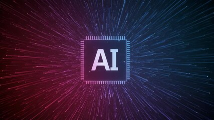 Poster - Artificial Intelligence Shining Lines Background