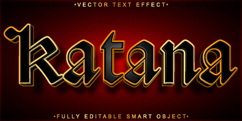 Poster - Japan Katana Vector Fully Editable Smart Object Text Effect