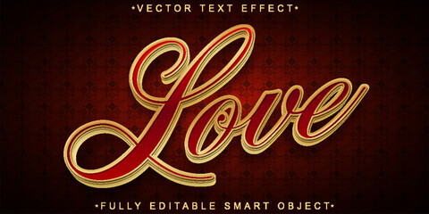 Poster - Red Love Vector Fully Editable Smart Object Text Effect