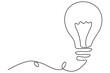 © MdOmar - Light bulb isolated on white light bulb one line outline vector art illustration