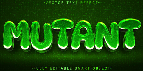 Poster - Green Cartoon Mutant Vector Fully Editable Smart Object Text Effect