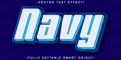 Poster - Shiny Blue Navy Vector Fully Editable Smart Object Text Effect