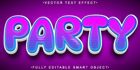 Poster - Shiny Party Vector Fully Editable Smart Object Text Effect
