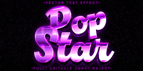 Poster - Pop Star Vector Fully Editable Smart Object Text Effect