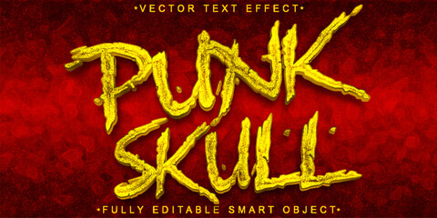 Poster - Punk Skull Vector Fully Editable Smart Object Text Effect