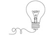 © MdOmar - Light bulb isolated on white light bulb one line outline vector art illustration