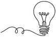 © MdOmar - Light bulb isolated on white light bulb one line outline vector art illustration