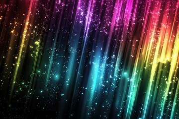 Poster - Vibrant abstract background with colorful light streaks and sparkling particles, ideal for digital design