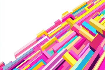 Poster - Vibrant abstract composition featuring colorful geometric shapes in dynamic arrangement