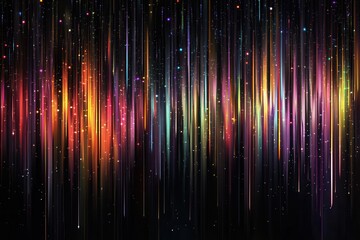 Poster - Vibrant abstract lines of color creating a dynamic visual effect in a dark background