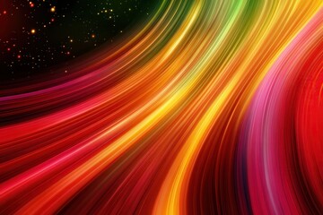 Poster - Vibrant abstract waves of color flowing smoothly across a cosmic background