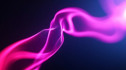 Leinwandbilder - Abstract magenta ribbon flowing against a dark blue background display