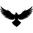 © Hasi Dash - Generate a silhouette of an eagle in flight, with its wings spread wide.