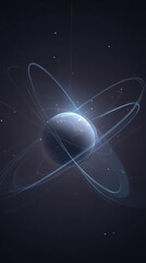 Wall Mural - A planet with orbiting rings in space