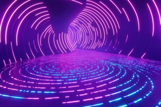 Rippling glow background with neon twist swirl