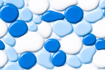 Wall Mural - blue and white stones mosaic abstract seamless pattern