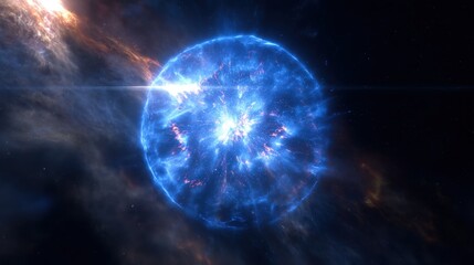 Wall Mural - A massive star undergoing a supernova explosion in deep space