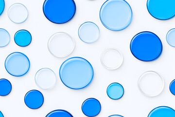 Wall Mural - blue and white stones mosaic abstract seamless pattern