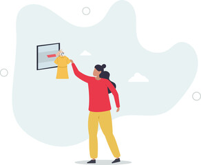 Wall Mural - Online e-commerce make customers to quickly buy products, attract shoppers, online stores make shopping experience quick, character life .