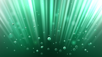 Wall Mural - Blue Green Explosion with Blurred Effect, Stream Of Particles, Vector Illustration