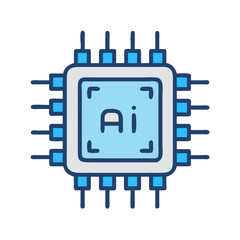 Leinwandbilder - AI Chipset Icon Representing Artificial Intelligence and Advanced Computing