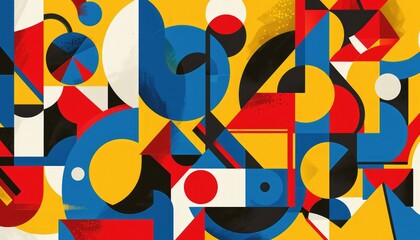 Poster - Abstract vibrant geometric fractal shapes on surface of contemporary design express scene of seamless patterns style. Arranging geometry scenery in pattern perfect for wallpaper and background. AIG61.