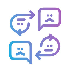 Aufkleber - Chat Bubbles with Arrows Icon Representing Strategic Communication and Information Flow