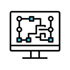 Poster - Circuit Network Diagram Display Icon Representing Electrical Systems and Connectivity