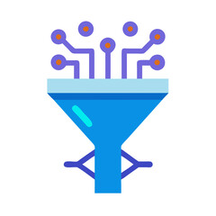 Fototapete - Data Funnel Icon Representing AI Data Processing and Intelligent Information Flow