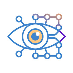 Fototapete - Eye Connected to Neural Pathways Icon Representing AI Vision and Cognitive Processing