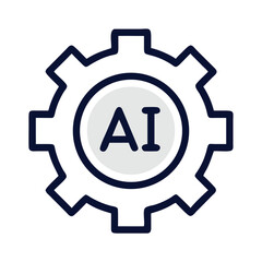 Poster - Gear with AI Text Icon Symbolizing Intelligent Automation and Smart Systems