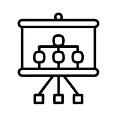 Poster - Organizational Chart on Tripod Icon Representing Business Structure and Corporate Hierarchy