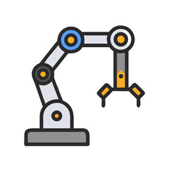 Poster - Robotic Arm Icon Representing Industrial AI Automation and Smart Manufacturing