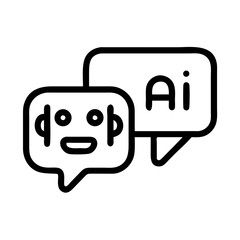 Fototapete - Speech Bubble with Robot Face Icon Representing AI Chatbot Communication